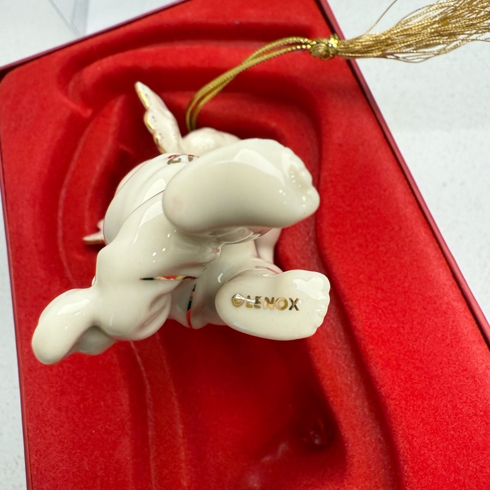 Vintage 2001 Lenox Annual Cherub Christmas Ornament Angel Playing Harp Y2K - Picture 9 of 11